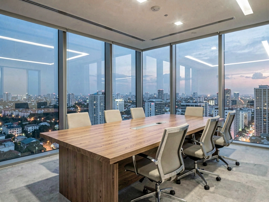 Strategic boardroom setting